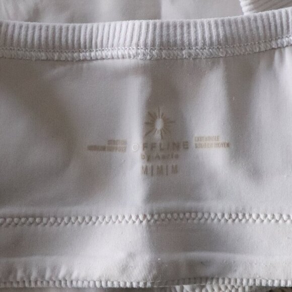 OFFLINE By Aerie White M Women's Ribbed Sports Bra Sleeveless Medium Support Top - Picture 7 of 9